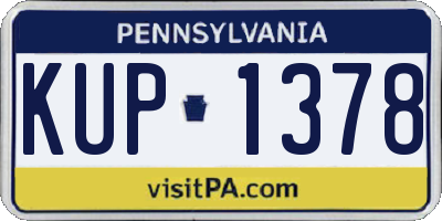 PA license plate KUP1378