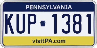 PA license plate KUP1381
