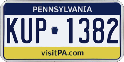 PA license plate KUP1382