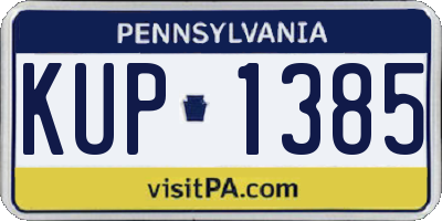PA license plate KUP1385