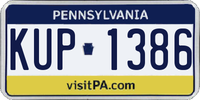 PA license plate KUP1386