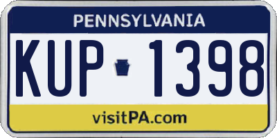 PA license plate KUP1398