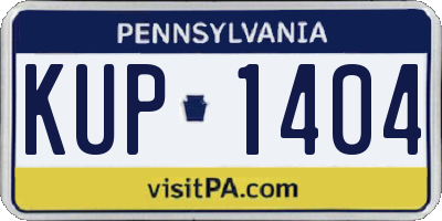 PA license plate KUP1404