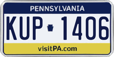 PA license plate KUP1406