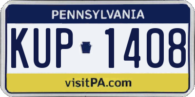 PA license plate KUP1408
