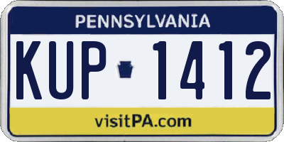 PA license plate KUP1412