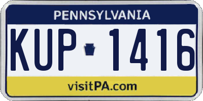 PA license plate KUP1416