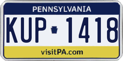 PA license plate KUP1418