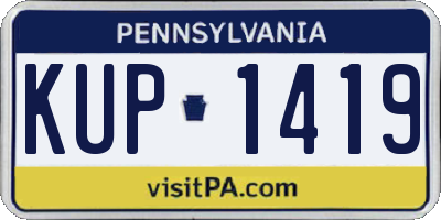 PA license plate KUP1419