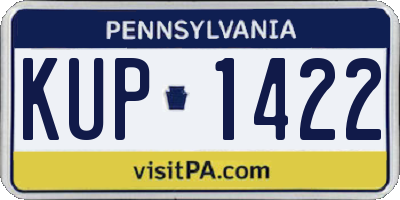 PA license plate KUP1422