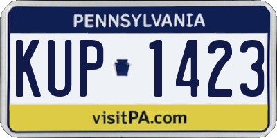 PA license plate KUP1423