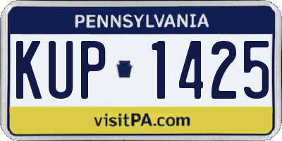 PA license plate KUP1425