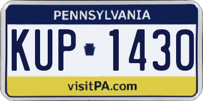PA license plate KUP1430