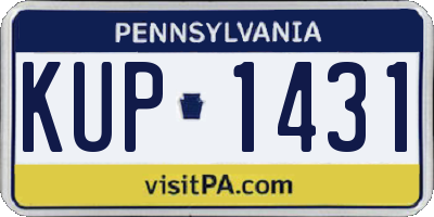 PA license plate KUP1431