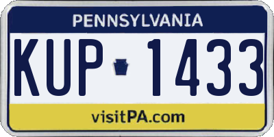 PA license plate KUP1433