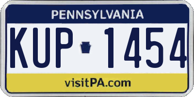 PA license plate KUP1454