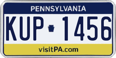PA license plate KUP1456