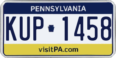 PA license plate KUP1458
