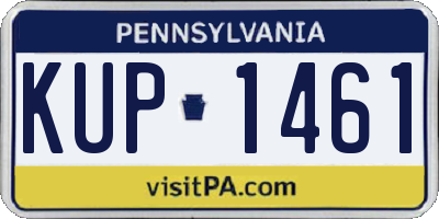 PA license plate KUP1461