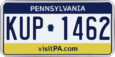 PA license plate KUP1462