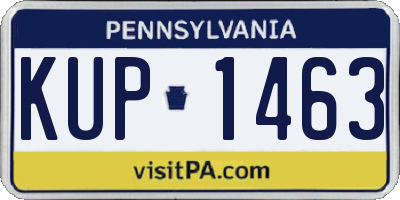 PA license plate KUP1463