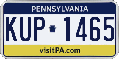 PA license plate KUP1465