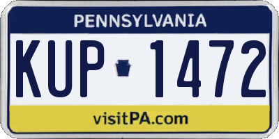 PA license plate KUP1472