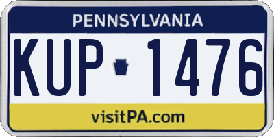 PA license plate KUP1476