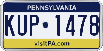 PA license plate KUP1478