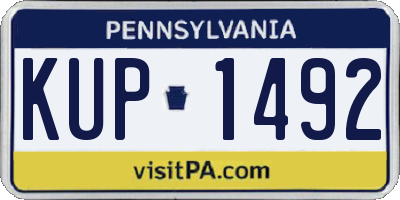 PA license plate KUP1492