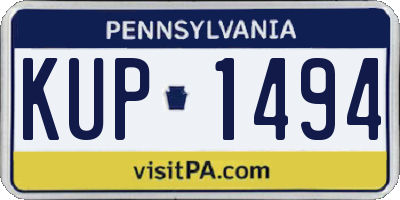 PA license plate KUP1494