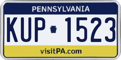 PA license plate KUP1523