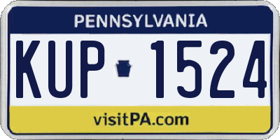 PA license plate KUP1524
