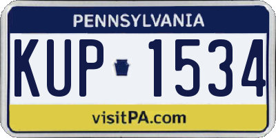 PA license plate KUP1534