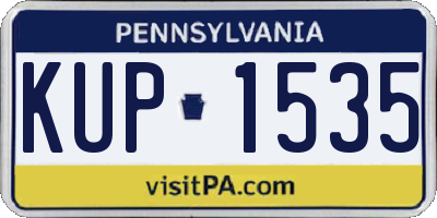 PA license plate KUP1535