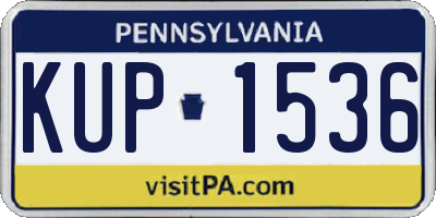 PA license plate KUP1536