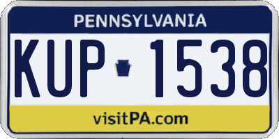 PA license plate KUP1538