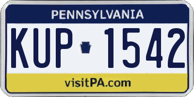 PA license plate KUP1542