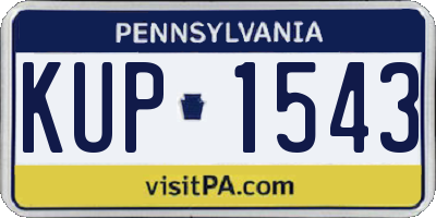 PA license plate KUP1543