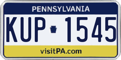 PA license plate KUP1545