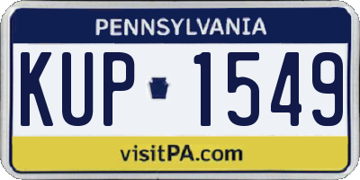 PA license plate KUP1549