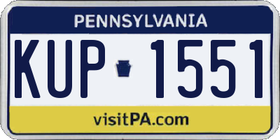 PA license plate KUP1551