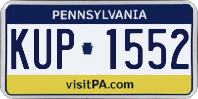 PA license plate KUP1552