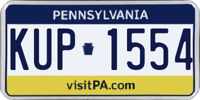 PA license plate KUP1554