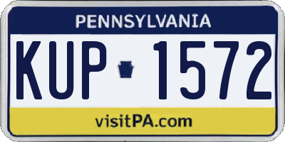 PA license plate KUP1572