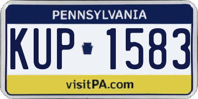 PA license plate KUP1583