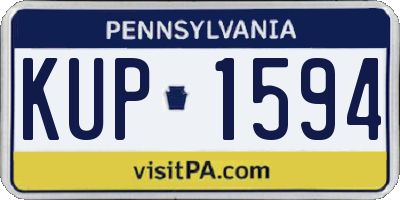 PA license plate KUP1594