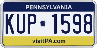 PA license plate KUP1598