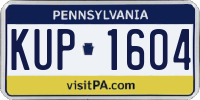 PA license plate KUP1604