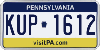 PA license plate KUP1612